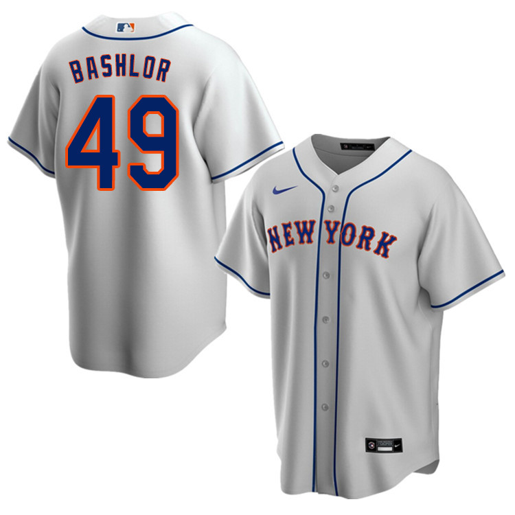 Nike Men #49 Tyler Bashlor New York Mets Baseball Jerseys Sale-Gray
